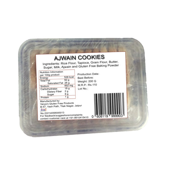 BACK of ajwain Gluten Free Cookies