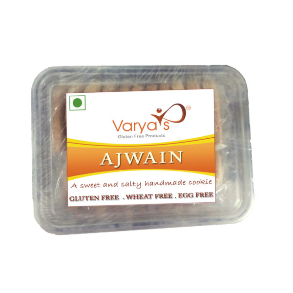 front of ajwain gkuten free cookies